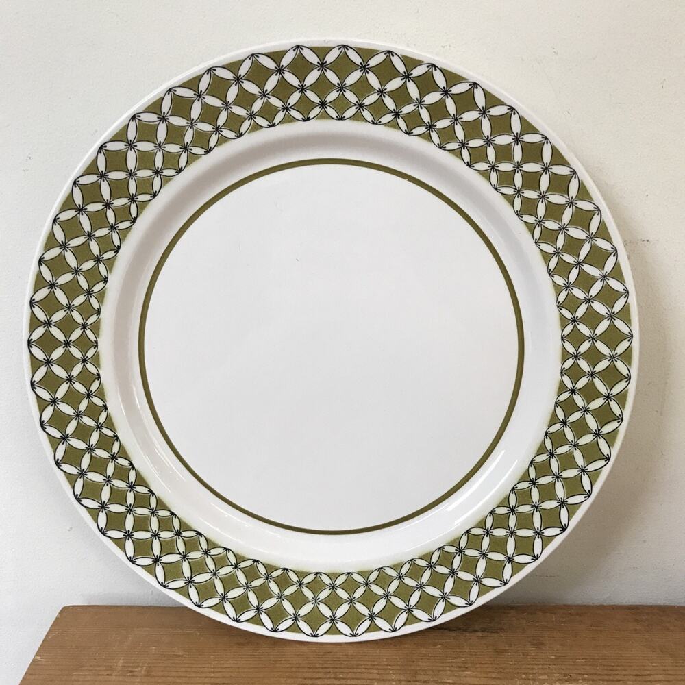 Vintage 70s Mikasa Japan Mediterrania Gibraltar 4070 Green Serving Plate 12.25“